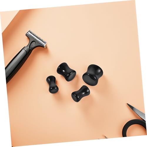 FRCOLOR 4 Paare Obsidian Ohr expander aus Stein Flacher Rücken Modische Piercing tunnel Komfortabel für Damen und Herren Vielseitig für Alltag und Party Schwarzer Ohrschmuck von FRCOLOR