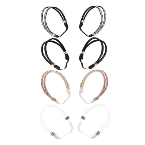 FRCOLOR 4 Paare Schuhriemen mit Strasssteinen Verstellbare Elastische Haltebänder für Pumps und High Heels Abnehmbare Rutsch Schnürsenkel für Damen Stabilisierende Schuhbänder für Sicheren von FRCOLOR