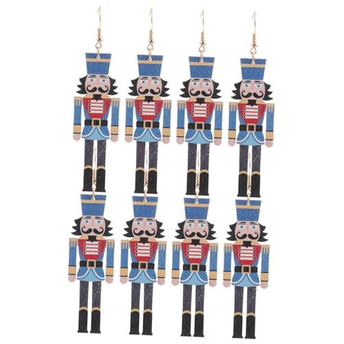 FRCOLOR 4paare Holzohrringe Weihnachts-festtagsschmuck Für Frauen Und Mädchen Süße Weihnachtsohrringe Als von FRCOLOR