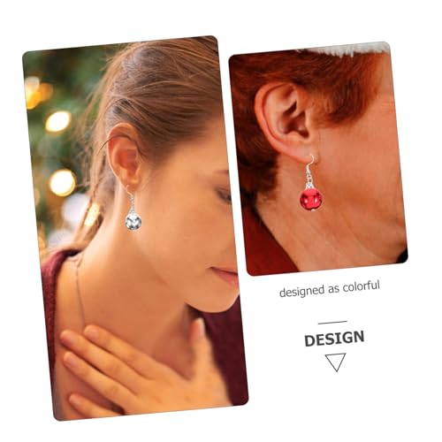 FRCOLOR 4 Paare Weihnachtsglocken Ohrringe Rundkugel Anhänger Hängend Festlicher Ohrschmuck für Weihnachtsfeier Damen von FRCOLOR