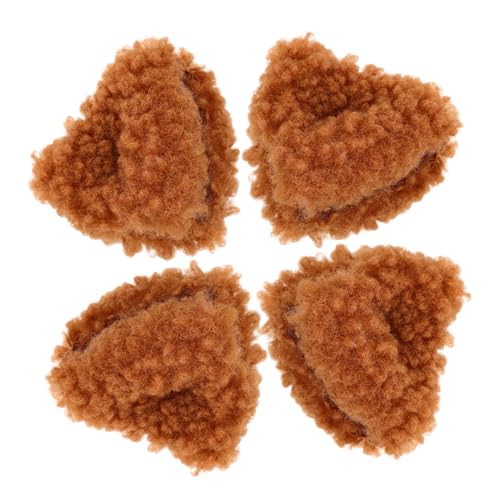 FRCOLOR 4 STÜCKE Weiche Plüsch Haarklammern mit Katzenohr Design Samtige Haarspangen für Damen und Mädchen Kleine Krallen Clips zur Seitlichen Haarfixierung Schonend für Dünnes Haar von FRCOLOR