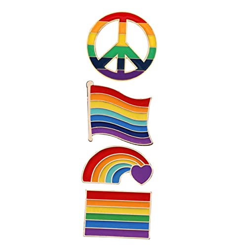 FRCOLOR 4 Sätze Broschen Regenbogen Farbige Broschen Für Rucksack Deko Stilvolle Langlebige Anstecker Für Kleidung Accessoires Zu Geburtstagen Oder Valentinstag 4 Stück * 4 von FRCOLOR
