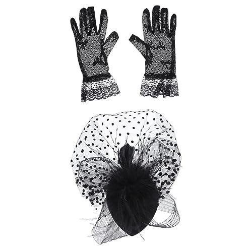 FRCOLOR 4sätze Retro Cheongsam Mit Netz-hut Und Handschuhen Accessoires Für Hochzeiten Bälle Und Partys Für Fotografie Und Festliche Anlässe von FRCOLOR