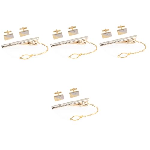 FRCOLOR 4 Sätze Goldene Manschettenknackklammer Männer Krawattenclip Krawattennadel goldene Krawattenclip Schlüssel Manschettenlinks Krawattenzubehör für Männer Manschettlink Legierung FRCOLOR 4 Sätze Goldene Manschettenknackklammer Männer Krawattenclip Krawattennadel goldene Krawattenclip Schlüssel Manschettenlinks Krawattenzubehör für Männer Manschettlink Legierung von FRCOLOR