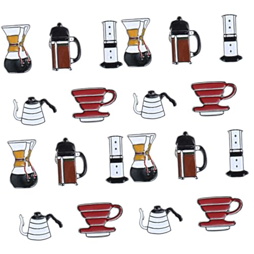 FRCOLOR 4 Sätze Kaffeetassen Broschen Cartoon Pins Für Kleidung Rucksack Kreative Dekoration Für Mode Für Freunde Familie Einzigartiges Design Für Besondere 5 Stück * 4 von FRCOLOR