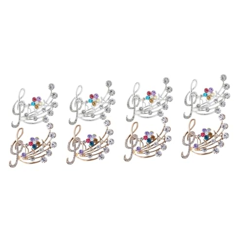 FRCOLOR 4 Sätze Musiknote Broschen Stilvolle Anstecknadeln Für Damen Hochzeiten Geburtstage Besondere Anlässe Elegantes Design Champagnergold Leicht Angenehm 2 Stück * 4 von FRCOLOR