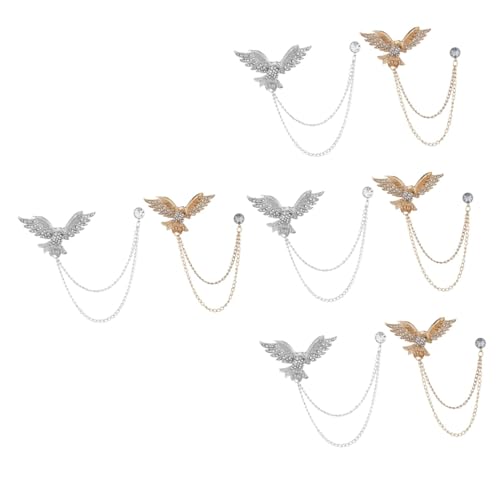 FRCOLOR 4 Sätze Rhinestone Brosche Mit Kette Vintage Anstecknadel Für Anzug Hemd Elegantes Für Männer Frauen Für Besondere Anlässe 2 Stücke * 4 von FRCOLOR