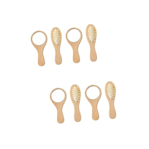 FRCOLOR 4 Sets Kosmetikspiegel Taschenhaarbürste Reisekosmetikspiegel Haarbürste Für Lockiges Haar Mini Spiegelkamm Für Lockiges Haar Taschenspiegel Paddel Haarspiegel Haarbürste von FRCOLOR