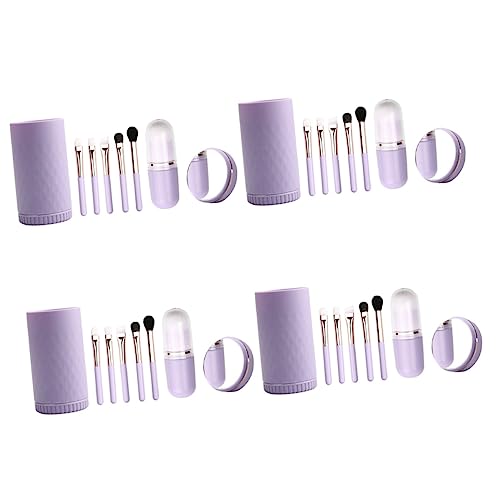 FRCOLOR 4 Sätze Make-up-pinsel-set Pinsel Für Make-up Schminkpinselhalter Mit Deckel Mini Make-up-pinsel-organizer Abdeckung Für Make-up-pinsel Lippenbürste Kosmetik Wolle Fräulein von FRCOLOR