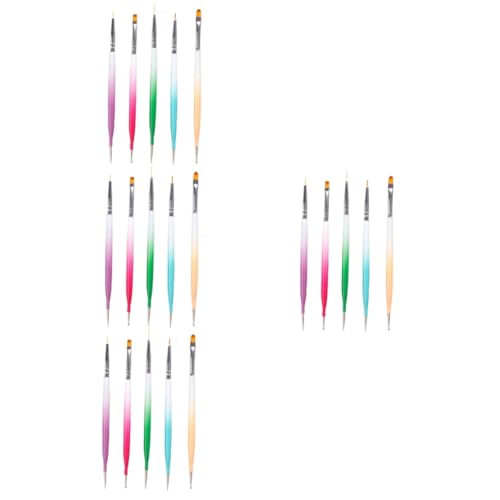 FRCOLOR 4 Sets Nagelstiftpinsel Für Nägel Für Nägel Herramientas Para Uñas Maniküre Werkzeuge Nagelpinselstifte Doppelkopf Nagelpinsel Geschnitzter Klebestift Malstift Zugstift Nylon von FRCOLOR