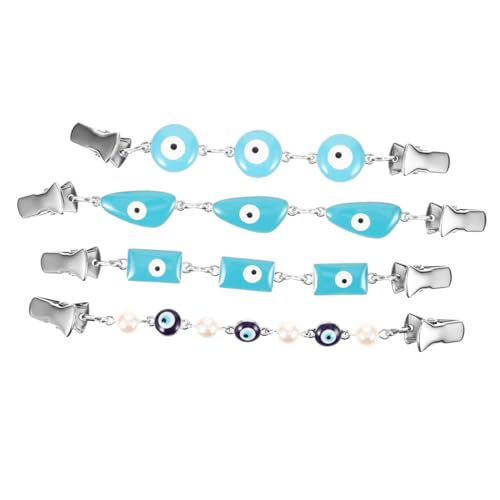 FRCOLOR 4 Stck. Teiliges Metal Shirt Clips mit Evil Eye Design Dekorative Strickjacken Clips und Schalhalter Kragen Accessoires für Damenpullover Vielseitig für Kleid Bluse Schal und Tuch von FRCOLOR