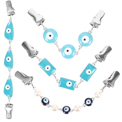 FRCOLOR 4 Stck. Teiliges Metal Sweater Clips Evil Eye Cardigan Clips für Kleidung Schal Pullover Robuste Kragenaccessoires Broschen für Damen und Herren von FRCOLOR