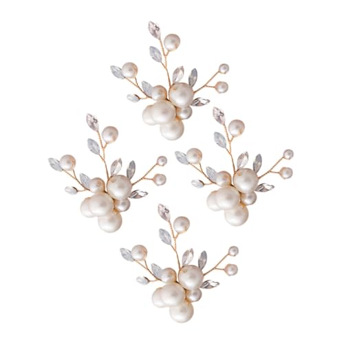 FRCOLOR 4 Stück Abnehmbare Perlen Schuhclips für Damen Blumen Schuhdekorationen Strass Schuhschnallen für Hochzeit Braut High Heels Sandalen und Taschen Vielseitiges Mode Accessoire von FRCOLOR