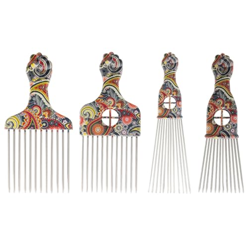 FRCOLOR 4 Stück Afrikanischer Kamm Texturkamm Haarklammern Rattenschwanzkamm Haarspangen Frauen Bananen-haarspange Haarkamm Gleitet Perückenkamm Haarschmuck Haarbürste Colorful Edelstahl von FRCOLOR