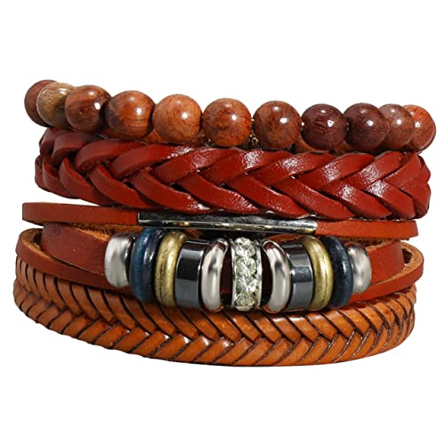 FRCOLOR 4 Stück Armband Armbänder Für Frauen Kleine Haargummis Armreifen Für Spiralförmige Haargummis Lederarmbänder Für Männer Geflochtene Armbänder Schmuck Manschette Kunstleder Fräulein von FRCOLOR