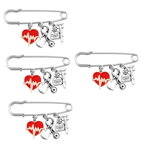 FRCOLOR 4 Stück Arzt Krankenschwester Brosche Pflegestift Broschen Für Frauen Broschennadel Krankenschwester Pin Brosche Für Damen Jeans-anstecknadel -stift Legierung FRCOLOR 4 Stück Arzt Krankenschwester Brosche Pflegestift Broschen Für Frauen Broschennadel Krankenschwester Pin Brosche Für Damen Jeans-anstecknadel -stift Legierung von FRCOLOR