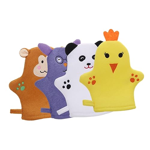 FRCOLOR 4stücke Junge Mädchen Waschhandschuhe Lustige Tierdesigns Für Sanfte Hautpflege Peeling-handschuhe Für Bad Und Massage Für Jungen Und Mädchen Strapazierfähig Und von FRCOLOR