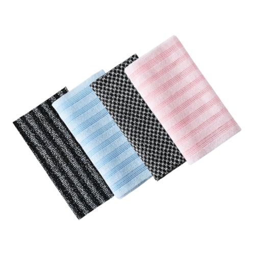 FRCOLOR 4 Stück Badetuch Reinigender Körperpeeling Rückendusche Schrubber Rückenwäscher Für Die Badewanne Körperpeelingtuch Waschlappen Für Ihr Körperpeeling Duschtuch Hautbürste Baumwolle von FRCOLOR