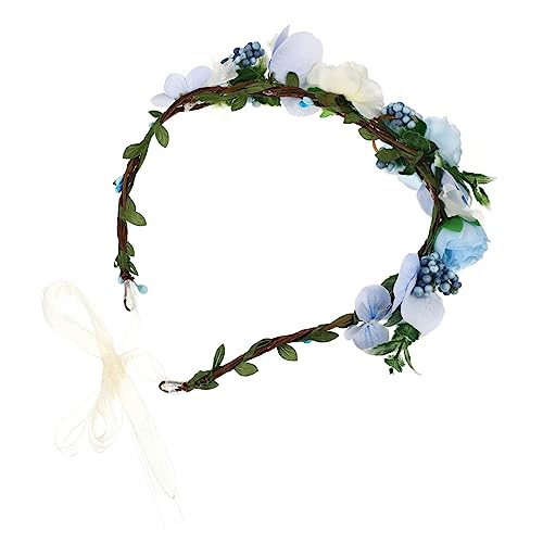 FRCOLOR 4 Stück Brautkranz Tiara Tiaras Krone Frauen Braut Accessoires Festival Party Kopfschmuck Blumenstirnbänder Haarschmuck Weihnachten Kopfschmuck Mädchen Kopfschmuck Seidentuch von FRCOLOR