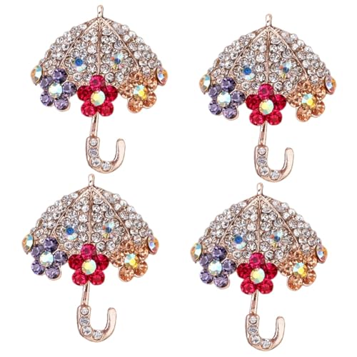 FRCOLOR 4 Stück Brosche Bekleidungsnadel Schirmnadel Anzug Reversnadel Hut Reversnadel Wäschel Revers Pin Wäscheklammer Regenschirm-Anstecknadel frauen revers Strasssteine von FRCOLOR