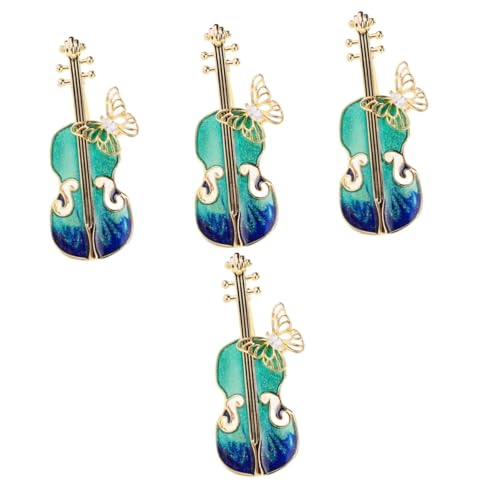 FRCOLOR 4 Stück Brosche für Musikinstrumente Hut Reversnadel Kleidung Brosche Pin Anzugzubehör Broschen und Anstecknadeln für Damen Geigenstift Dame Brosche Kostümbrosche Hutclip Legierung von FRCOLOR