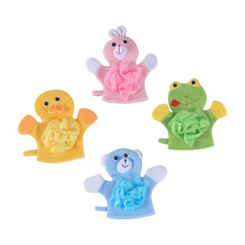 FRCOLOR 4 Stück Cartoon-Duschhandschuhe Peelinghandschuhe Duschgel Badespielzeug badehandtuch badehandtücher handschuhe geschmeidiger Duschhandschuh Zurück schrubben von FRCOLOR