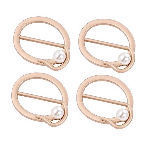 FRCOLOR 4 Stück Schal Ringe für Damen Kreative Broschen Metall Schal Schnallen Outfit Schnallen und Kleidung von FRCOLOR