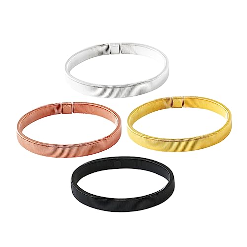 FRCOLOR 4stücke Metall Armbänder Für Männer Stretch Metall Hülse Strumpfbänder Manschette Armreifen Herren von FRCOLOR