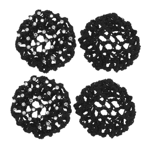 FRCOLOR 4 Stück Elegante Haarknoten Abdeckungen Für Haarnetz Mit Acryl Strasssteinen Ballett Zubehör Für Mädchen Tanz Haarnetze Für Dutts Haarknoten Netze Für Frauen von FRCOLOR