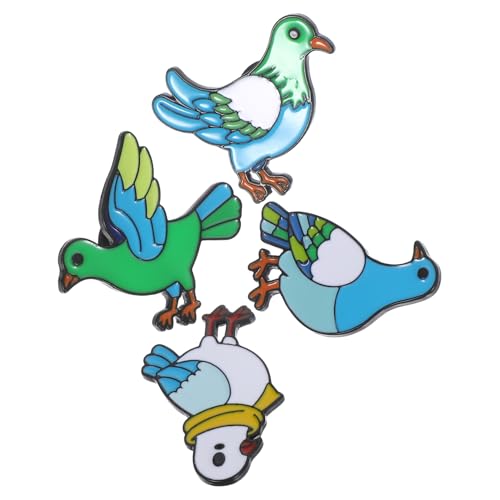 FRCOLOR 4stücke Metall Friedenstauben Broschen Für Damen Grüne Vogelmotiv Broschen Broschennadeln Für Kleidung Taschen Und Hüte Dekorative Schmucknadeln von FRCOLOR