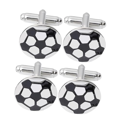 FRCOLOR 4 Stück Fußball-manschettenknöpfe Manschettenknöpfe Kleiden Manschettenknöpfe Schmuck Party Manschettenknöpfe Uhr-anstecknadel Hochzeitsmanschettenknöpfe Smokingstollen Kupfer von FRCOLOR