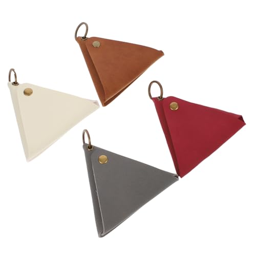 FRCOLOR 4stücke Münzenbörse Dreieck Münzbeutel Münztasche Münzetui Münzhalter Aufbewahrungstasche Schlüsseltasche Geldbörse Für Kleine Gegenstände Schlüssel Karten von FRCOLOR