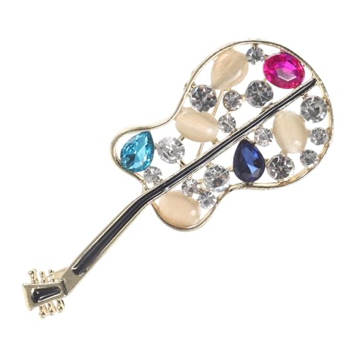 FRCOLOR 4 Stück Gitarrenbrosche Kristall Anstecknadel Anstecknadel Zum Basteln Musikalische Brosche Anstecknadel Für Frauen Musikinstrument Anstecknadel Musikinstrument Brosche von FRCOLOR