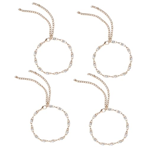 FRCOLOR 4 Stück Glitzernde Schuhkette für Absätze Fußkette mit Strasssteinen Verlust Kette für Damen Stilvolle Schuhdekoration für Besondere Anlässe von FRCOLOR