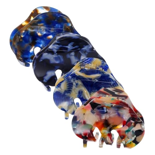 FRCOLOR 4stücke Dekorative Haarklammern Rutschfeste Haarclips Für Dickes Haar Stylishe Haarspangen Aus Acetat Für Alltägliches Frisieren Und Styling Für Damen Und Mädchen von FRCOLOR