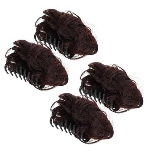 FRCOLOR 4 Stück Haar-clip für Dutt Starker Klammer-haarschmuck für Voluminöse Unordentliche Hochsteckfrisuren Synthetische Extensions Sicherer Halt für Frauen und Mädchen Brautfrisurhilfe von FRCOLOR