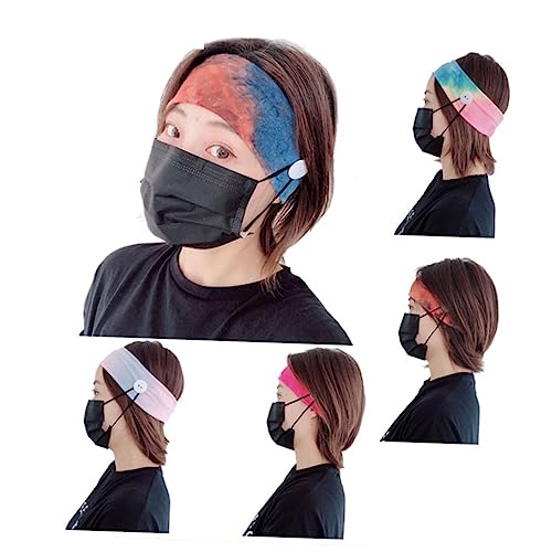 FRCOLOR 4 Stück Haarband Mit Knopf Stirnband Mit Knöpfen Zur Gesichtsbedeckung Reiten Schweißband Kopftuch Für Frauen Stirnbänder Mit Knöpfen Fitness-haarband Sport Fräulein Ohrenschützer von FRCOLOR