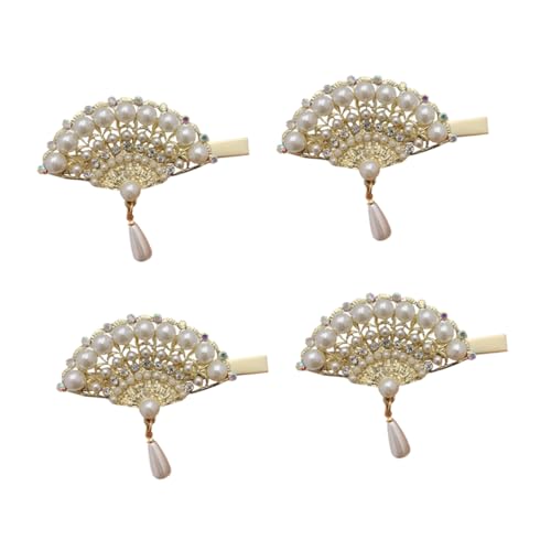 FRCOLOR 4stücke Vintage Fan Perle Haarspangen Damen Haar Zubehör Haarnadeln Für Alltag Hochzeit Geburtstag von FRCOLOR