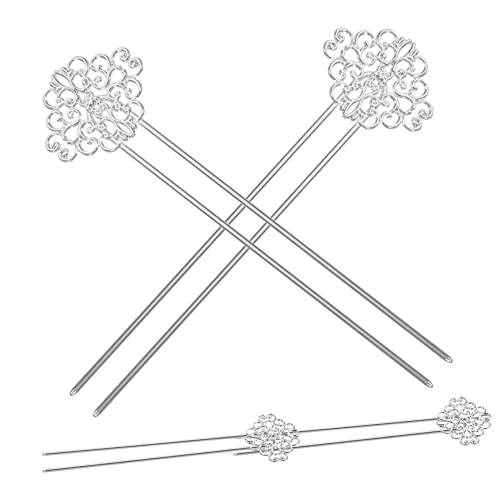 FRCOLOR 4stücke Haarstäbchen Aus Metall Für Damen Haarstab Für Dutt Und Hochsteckfrisur Haarschmuck Vintage Stil Haargabel Für Dicke Lockige Haare Haarzubehör Für Partys Und Kostümbälle von FRCOLOR