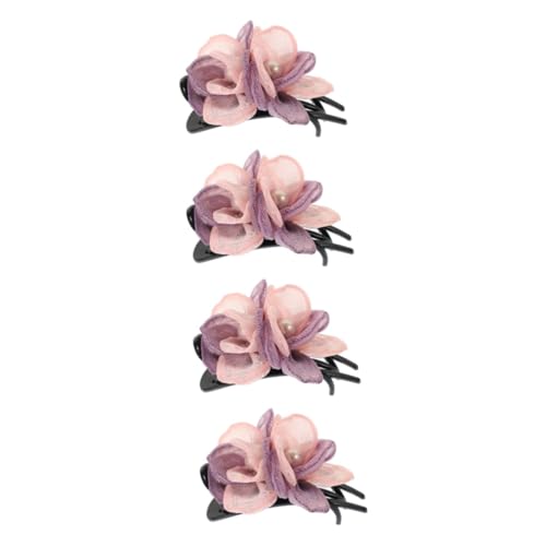 FRCOLOR 4 Stück Haarnadel Haarspange Große Klauenklemme Haarklammern Backenklemmen Klauenhaarclips Klaue Clip Chiffon Krallenclip Haarschmuck Hochzeit Fräulein Südkorea Juan-garn von FRCOLOR