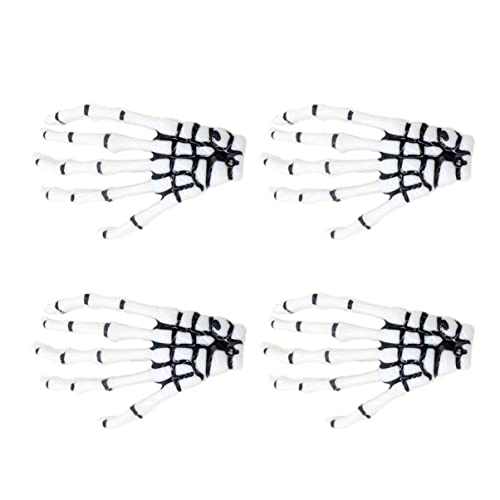 FRCOLOR Handskelett-haarspangen 4 Stück Handknochen-haarnadel für Mädchen und Erwachsene Weiß Einzigartiges Halloween-haar-accessoire für Cosplay von FRCOLOR