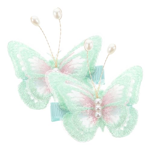 FRCOLOR 4 Stück Haarnadel weibliche Haarspangen Bananen-Haarspangen Mini-Haarspange kinder haarspangen haarspange kinder haarclip weibliche Haarklammern süße Haarspange Stoff Light Green von FRCOLOR