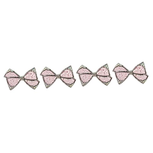 FRCOLOR 4 Stück Haarnadelschleife Blumen- Schmetterlings-haarspangen Dekorativ Funkelnd Kleinkind Bogen Bögen Barrettes Hochzeit Mädchen Netze Rot Legierung von FRCOLOR