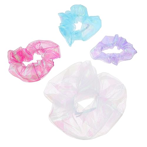 FRCOLOR 4 Stück Haarring Haargummi Haarwickel Für Frauen Haarbänder Für Frauen Haarbänder Für Damenhaar Schal Scrunchie Chiffon-pferdeschwanz-halter Fräulein Haarschmuck Stoff Elastizität von FRCOLOR