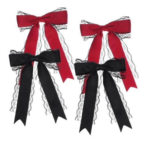FRCOLOR 4 Stück Haarschleifenclips Aus Spitze Für Mädchen Süße Haar Accessoires Verstellbar in Schwarz Und Rot Für Hochzeiten Und Partys FRCOLOR 4 Stück Haarschleifenclips Aus Spitze Für Mädchen Süße Haar Accessoires Verstellbar in Schwarz Und Rot Für Hochzeiten Und Partys von FRCOLOR
