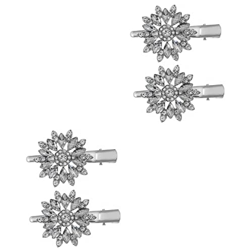 FRCOLOR 4 Stück Haarspange Strass Alligator Haarspange Diademe Für Mädchen Strass Haarspange Seitliche Haarnadel Damen Haarspangen Für Haare Mädchen Haarnadel Haarspangen von FRCOLOR