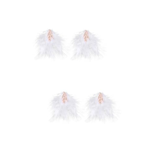 FRCOLOR 4 Stück Haarspangen Flapper Haarnadeln Für Mädchen Haarschmuck Für Mädchen Frauen Quaste Haarschmuck Kleiner Kopfschmuck Fascinator Kopfschmuck Mädchen Haarspangen Weiße Legierung von FRCOLOR