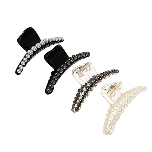 FRCOLOR 4stücke Perlen Haarklammer Für Damen Chunky Jaw Clips Haarschmuck Für Frauen Und Mädchen Mit Design Robust Und Uv-beständig in Verschiedenen Farben von FRCOLOR