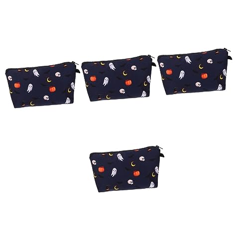 FRCOLOR 4 Stück Halloween-Kosmetiktasche Clutch-Make-up-Tasche Schminktaschen Für Damen Kulturbeutel Für Damen Reisekosmetiktaschen Toilettenartikel Zahnbürste Polyester Fräulein von FRCOLOR