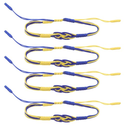 FRCOLOR 4stücke Geflochtenes Seilarmband-set Mehrfarbig Handgefertigte Gewebte Fadenarmbänder Traditionelles Ukrainisches Armband Mit Verstellbarem Knotendesign Für Frauen Und Männer von FRCOLOR